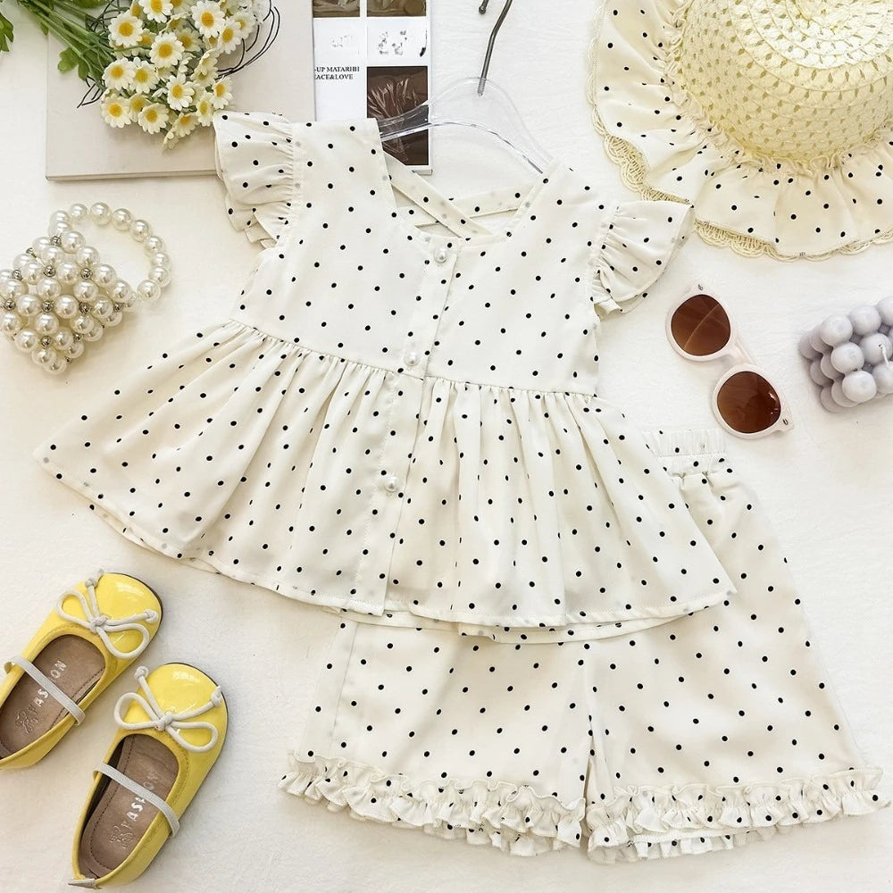 Sweet and Cute Solid Color Bow Girls Clothes