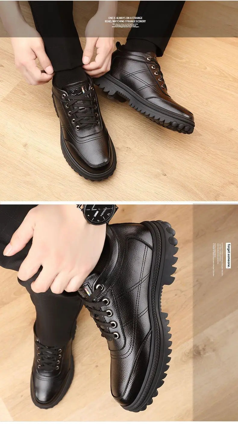 Men's Winter Thickened Warmth Casual Shoes,Leather Shoes