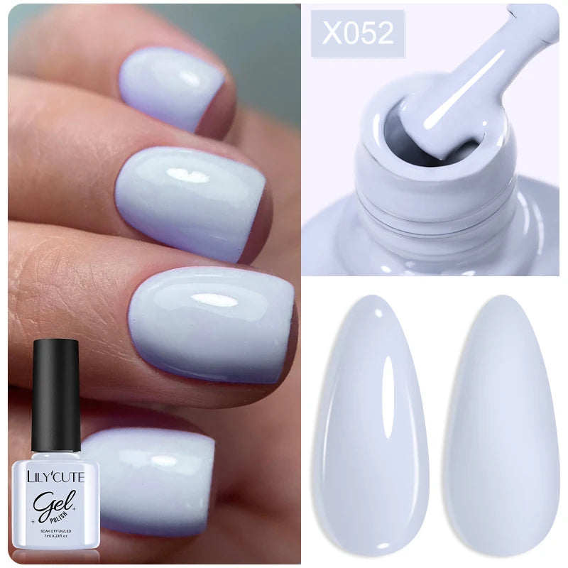 LILYCUTE Nude Crystal Rubber Base Gel Nail Polish
