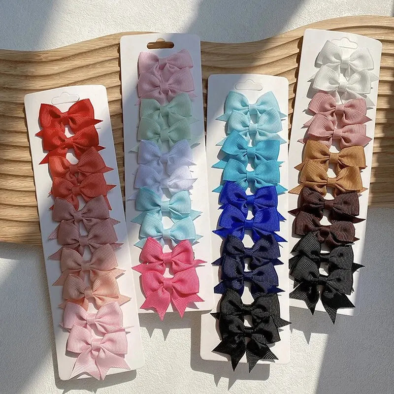 10Pcs Cute Bows Baby Hair Clips for Baby Girl