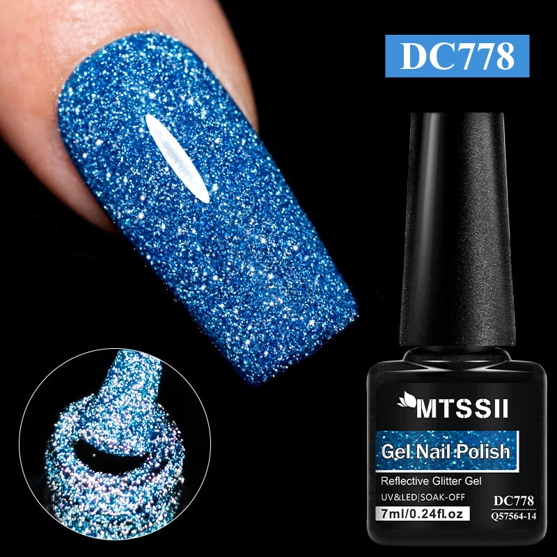 Gold Sliver Reflective Nail Gel Polish