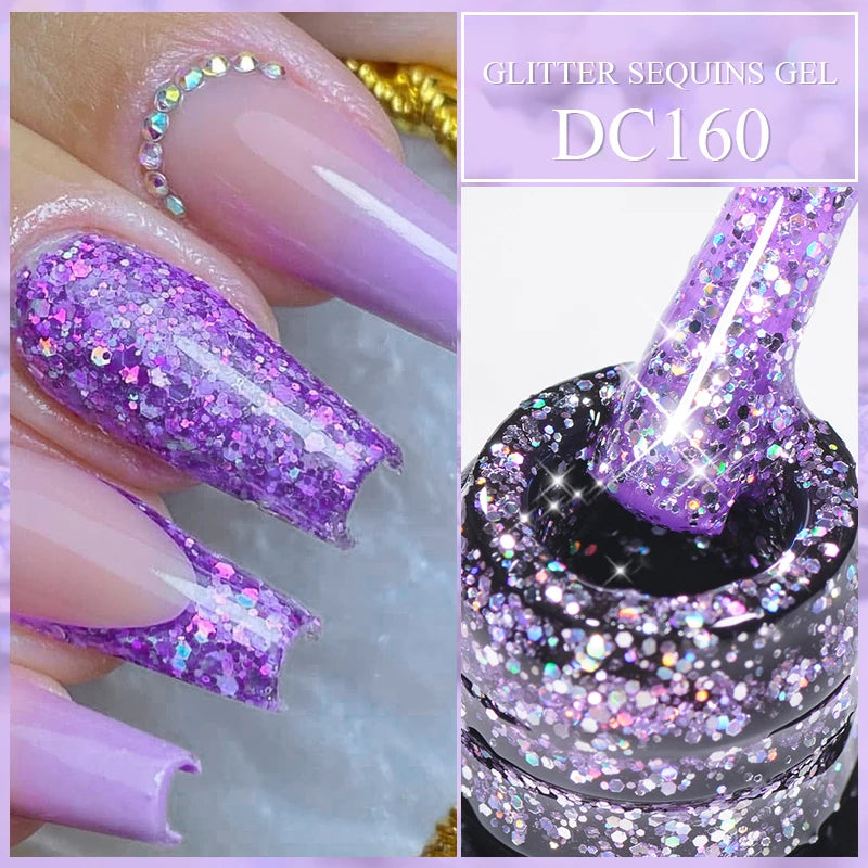 Gold Sliver Reflective Nail Gel Polish