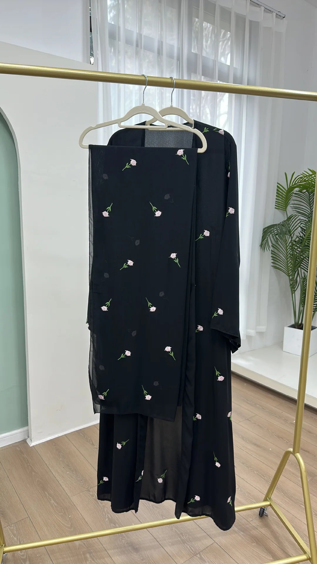 Chiffon Black Abaya for Women