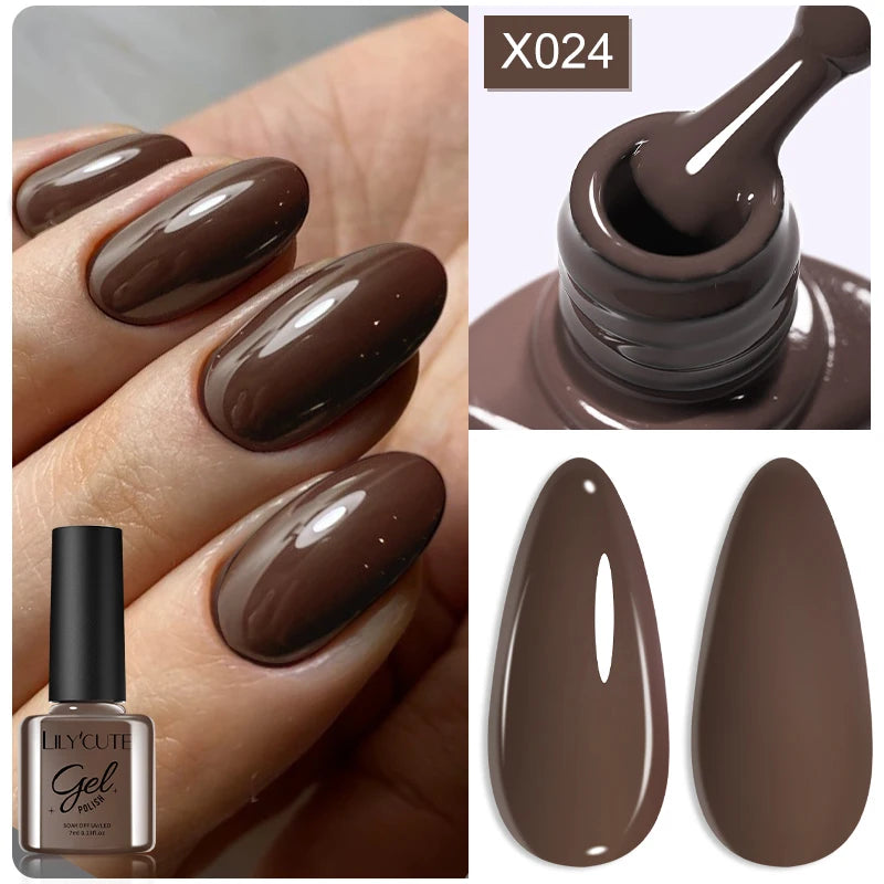 LILYCUTE Nude Crystal Rubber Base Gel Nail Polish