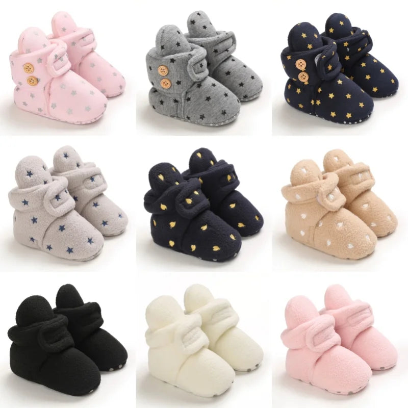 Autumn and Winter 0-1 Year Old Colorful Love Cotton Shoes