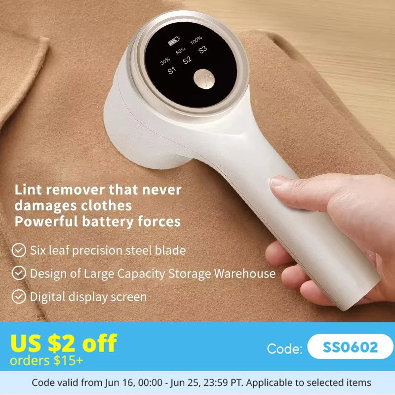 Lint Remover for Clothing Electric Pellet Fluff Remover Rechargeable