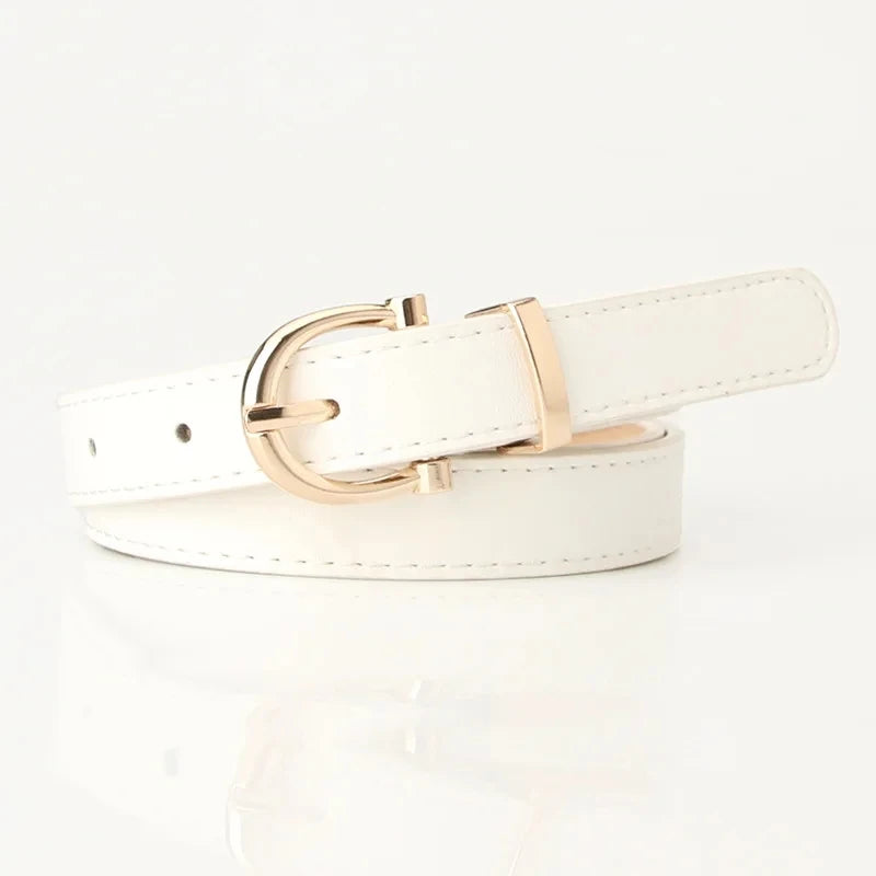 New PU Leather Simple Metal Buckle Belt
