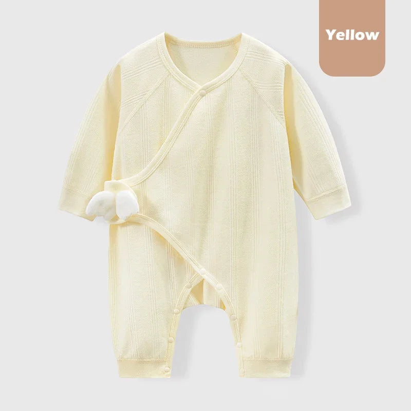 Newborn Romper with Soft Knit Long Sleeve Wrap Onesie