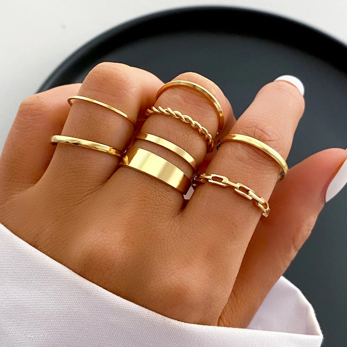 58PCS Vintage Heart Snake Butterfly Rings Set for Women
