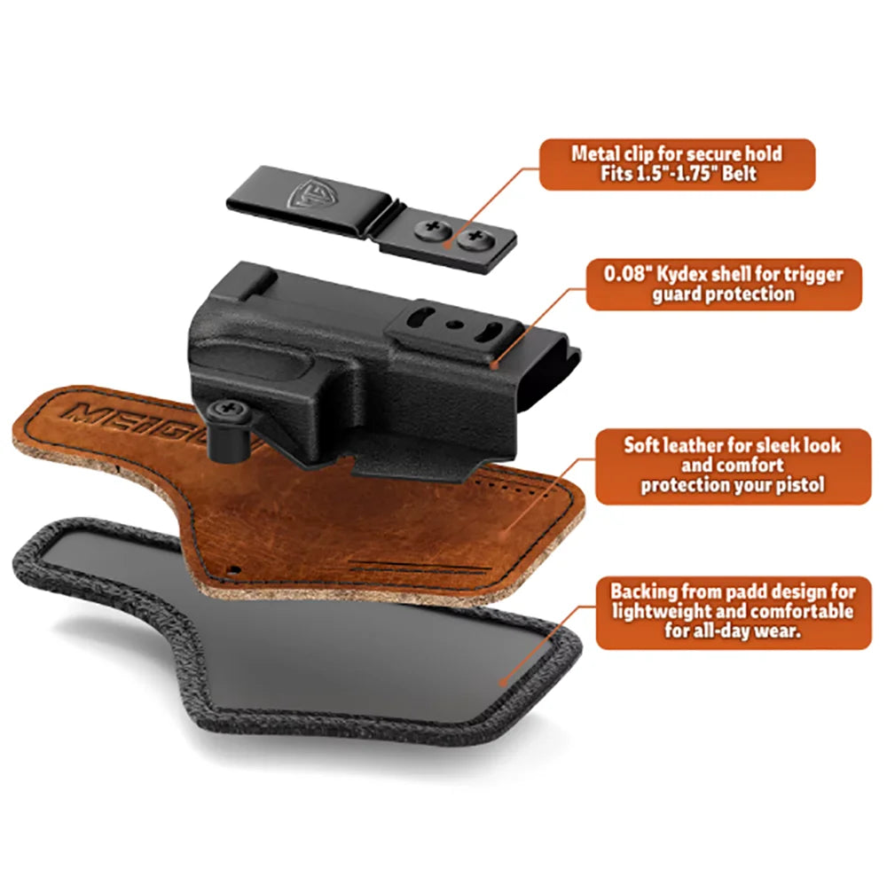 CZ P10 Holster with Comfort Pad IWB Kydex Leather Hybrid Holster