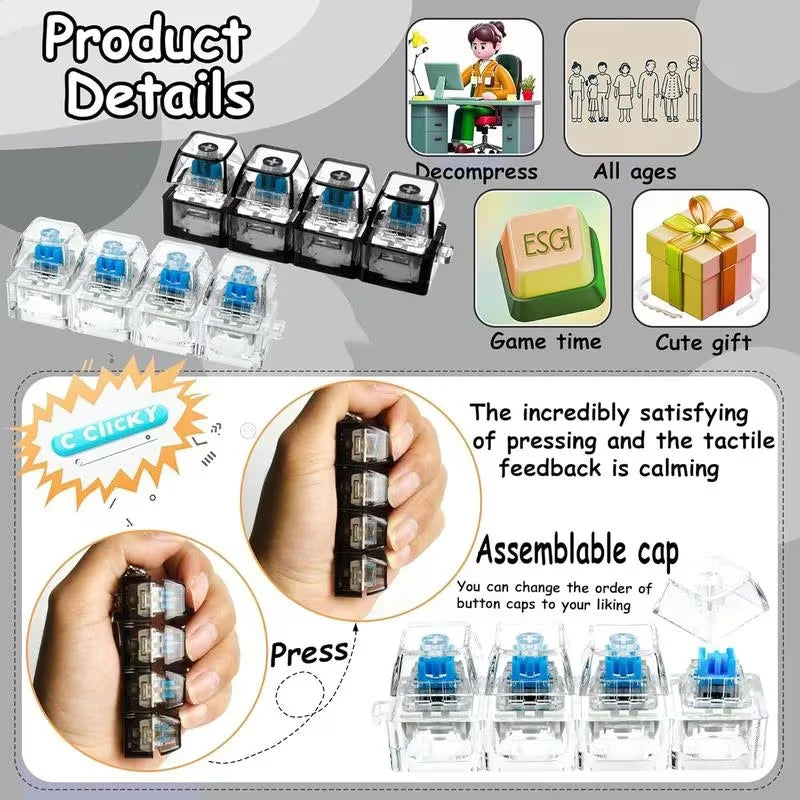 1PC LED Light Up Keyboard Keychain