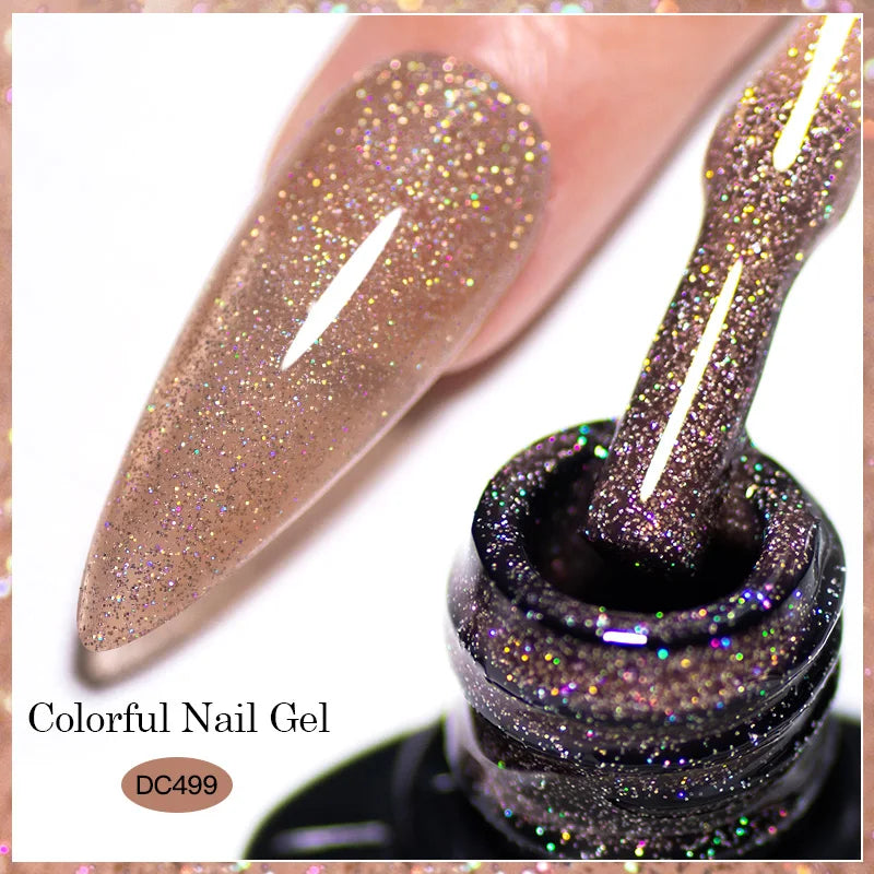 Gold Sliver Reflective Nail Gel Polish