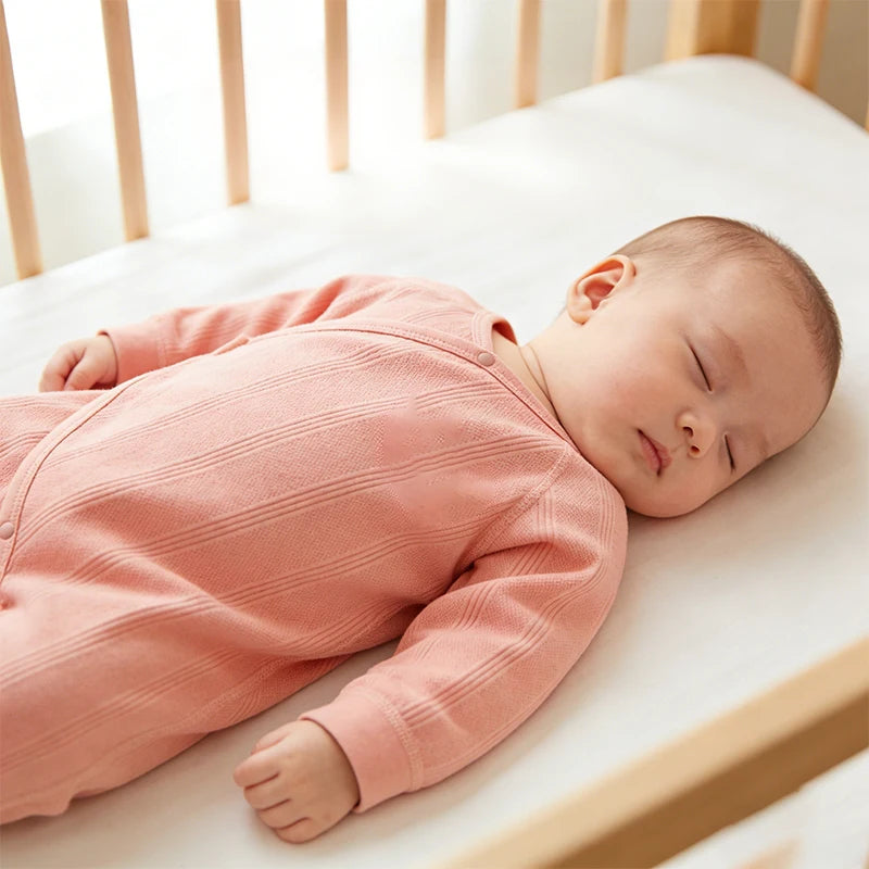 Newborn Romper with Soft Knit Long Sleeve Wrap Onesie