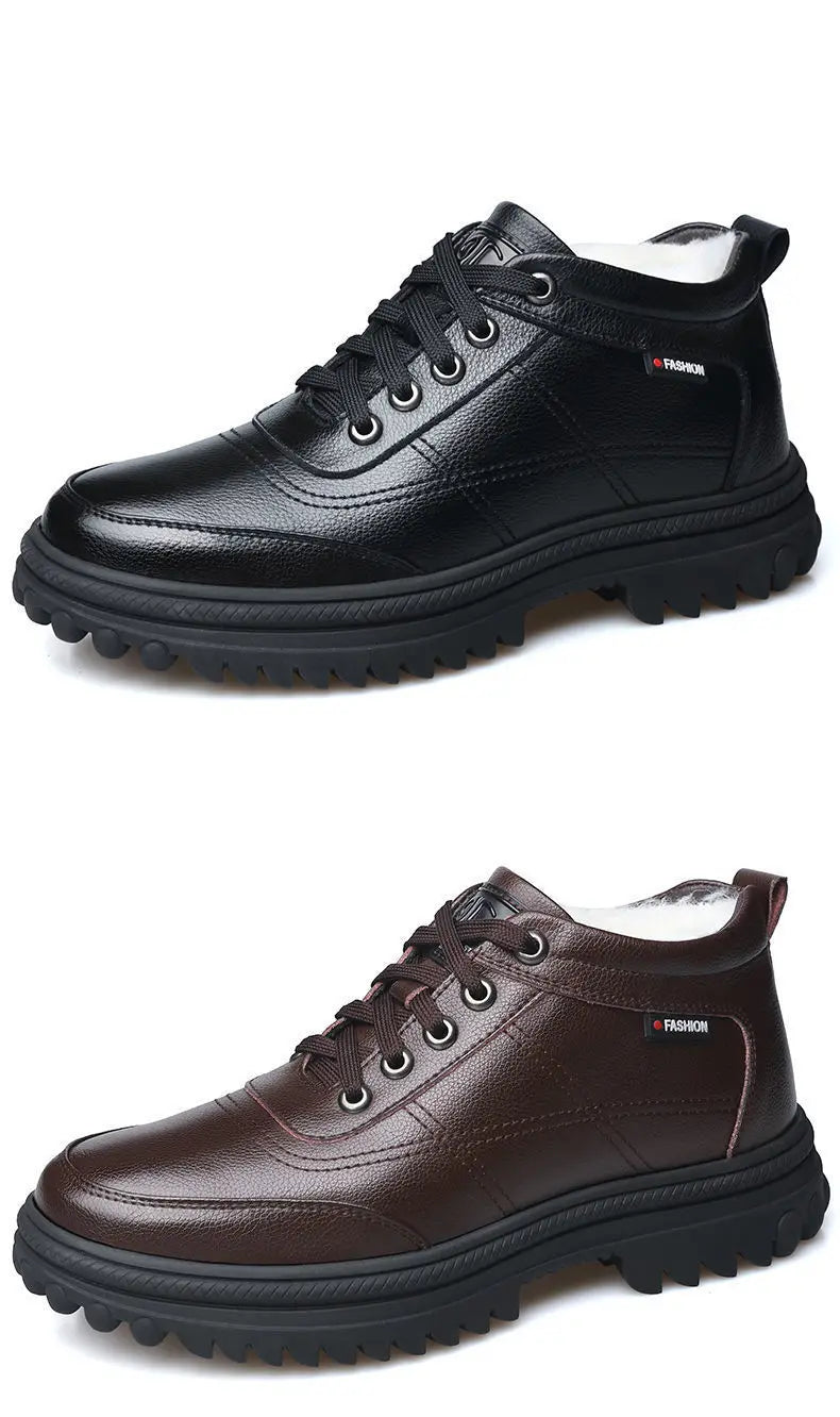Men's Winter Thickened Warmth Casual Shoes,Leather Shoes