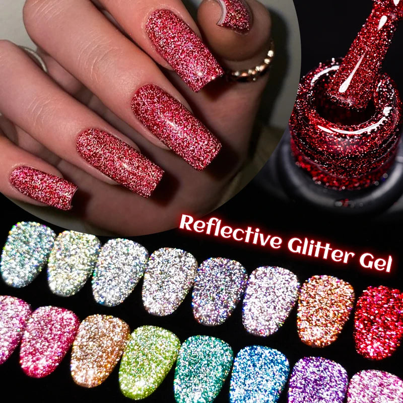 Gold Sliver Reflective Nail Gel Polish