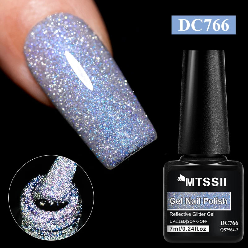 Gold Sliver Reflective Nail Gel Polish