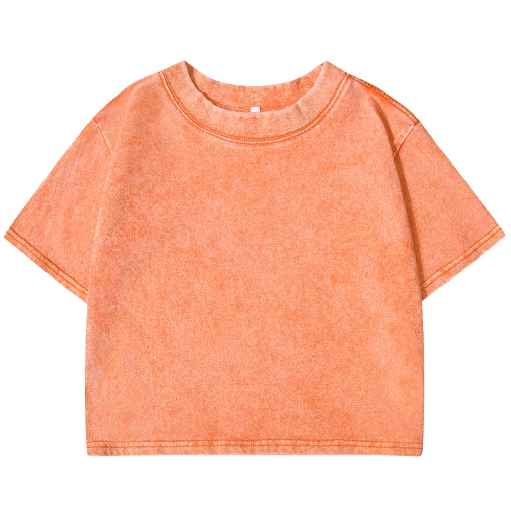 Solid Color Slim Washed T-Shirt