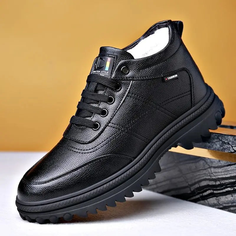 Men's Winter Thickened Warmth Casual Shoes,Leather Shoes