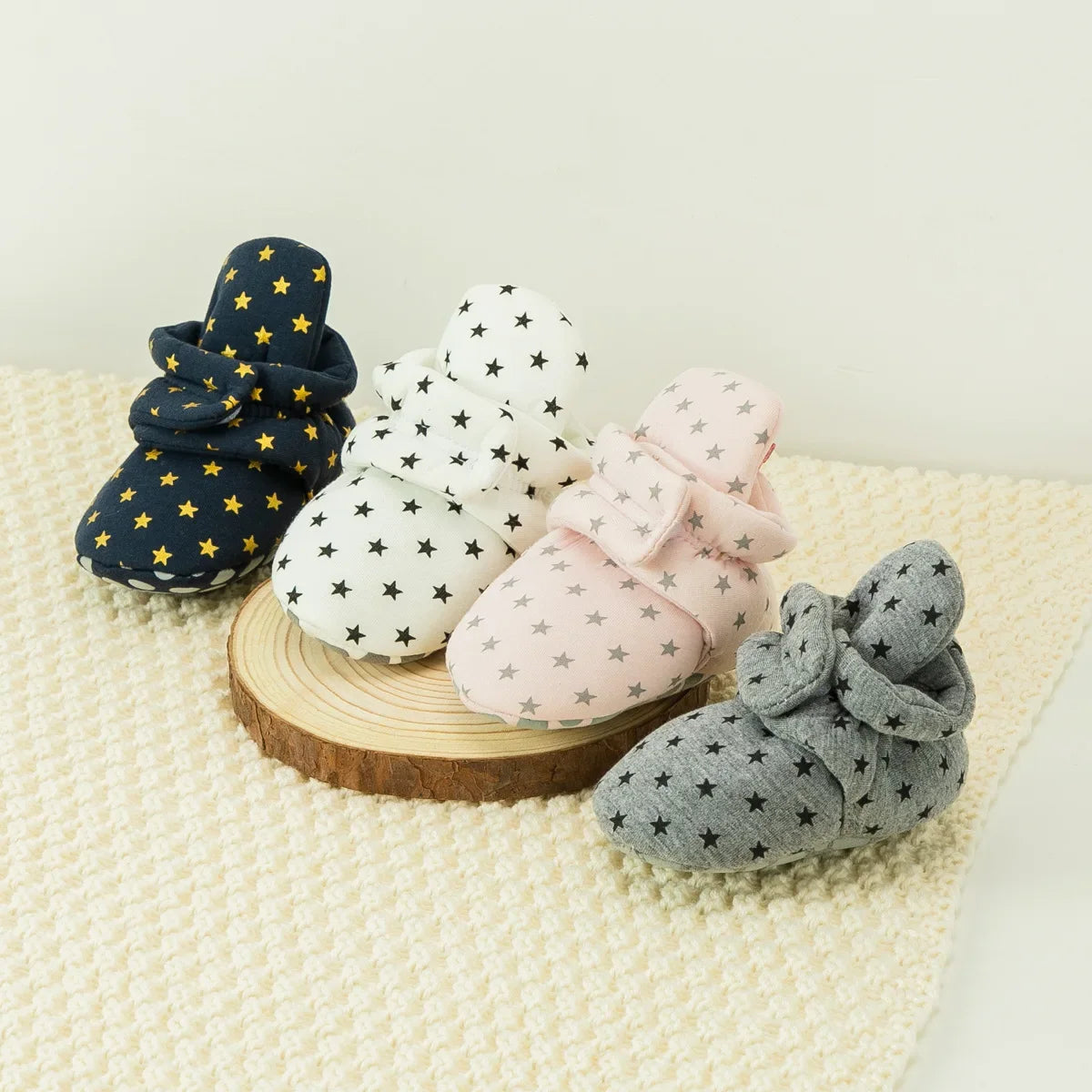 Winter Warm Baby Boys Girls Booties Newborn Stars Fluff Toddler First Walkers Cotton Comfort Soft Anti-slip Infant Shoes Socks