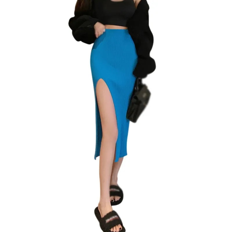 Hot Girl Knitted Elastic Dress