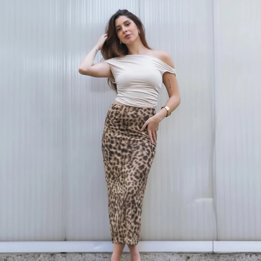 HXAO Tulle Leopard Skirts For Women
