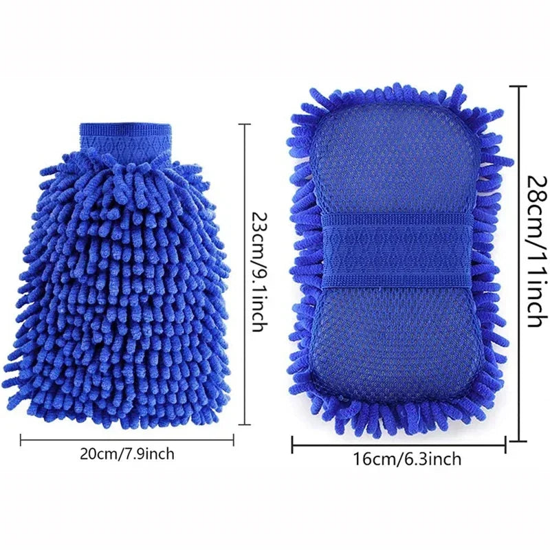 1/2pcs Microfiber Chenille Glove Car Wash