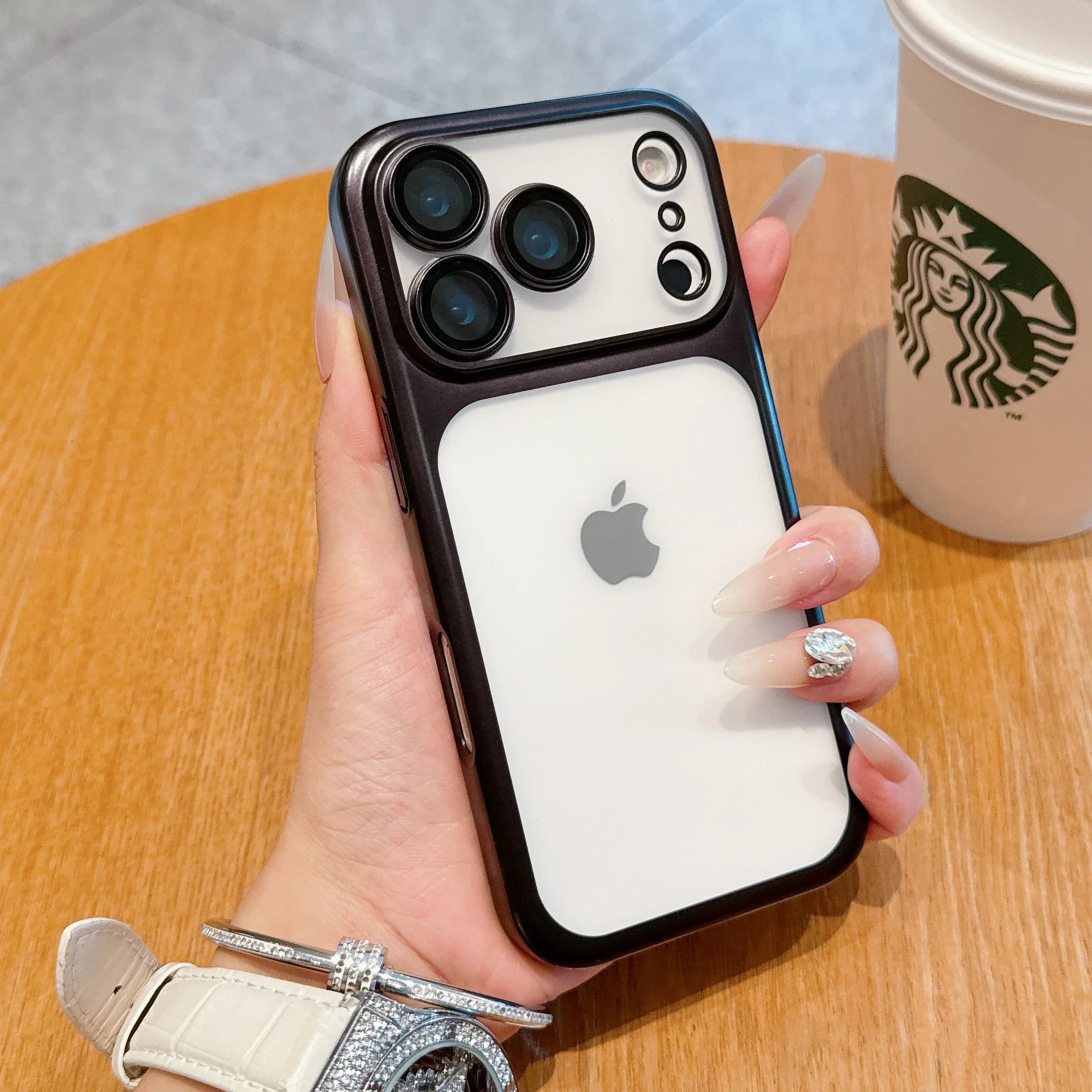 Phone Case For iPhone Air 17 Pro Max 16 15 14 Plating Frame Lens Glass