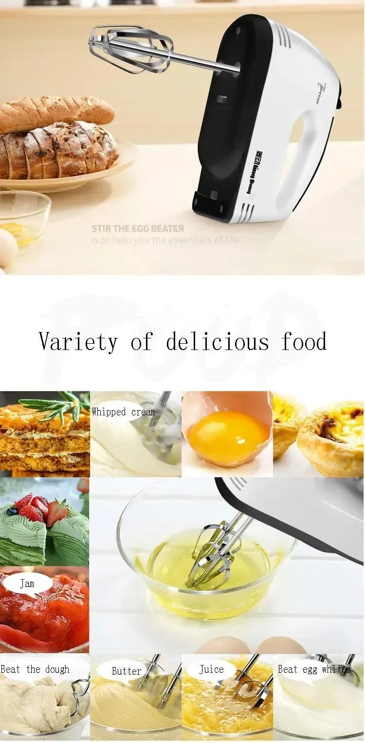 Multifunctional 7 Speed Mini Mixer Electric, Automatic Cream Food Cake Baking Dough Mixer