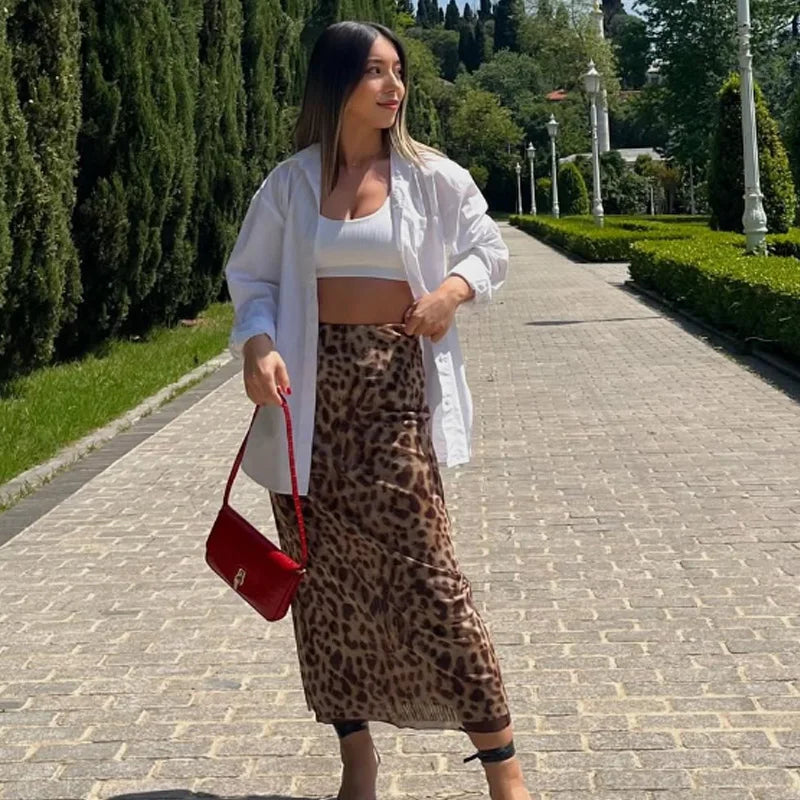HXAO Tulle Leopard Skirts For Women