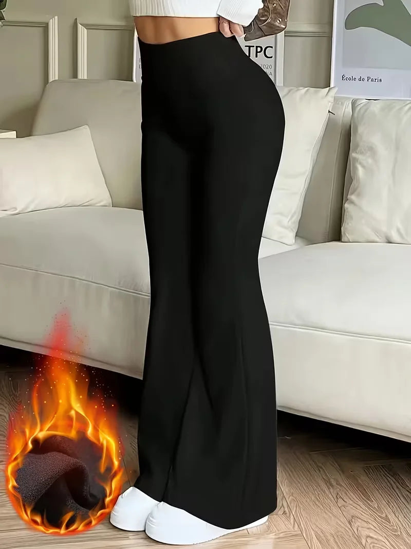 Solid Color Flared Pants