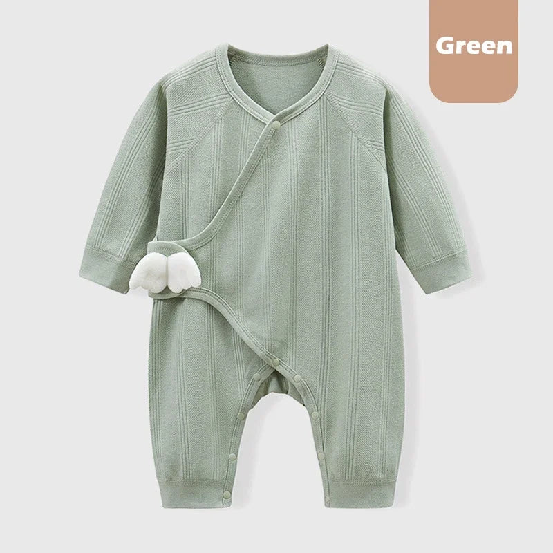 Newborn Romper with Soft Knit Long Sleeve Wrap Onesie