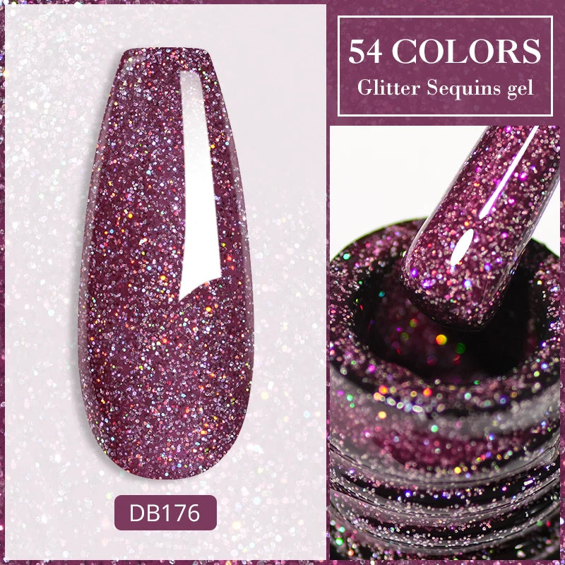 Gold Sliver Reflective Nail Gel Polish