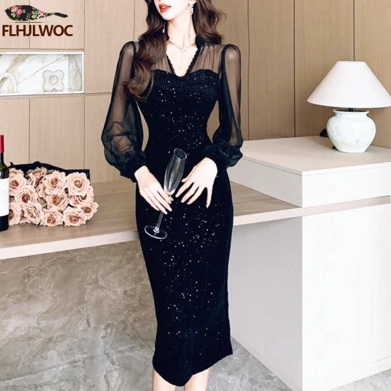 New Year French Design Party Dress Elegant