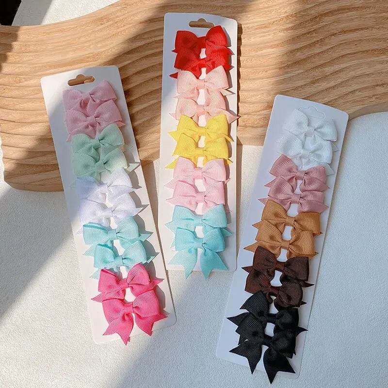10Pcs Cute Bows Baby Hair Clips for Baby Girl