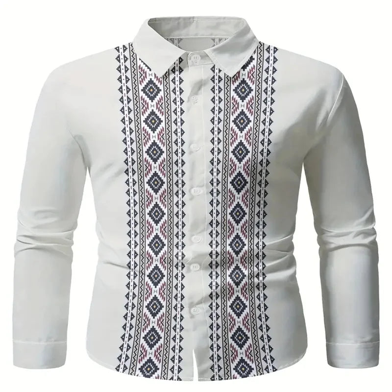 Men's Fashion Printed Shirt Retro Style, New 2026 fashion