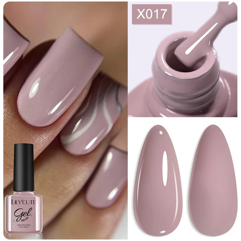 LILYCUTE 7ml Macaron Cream Gel Nail Polish
