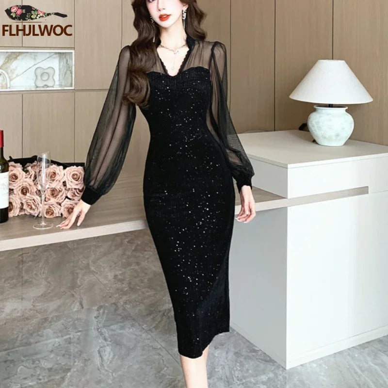 New Year French Design Party Dress Elegant