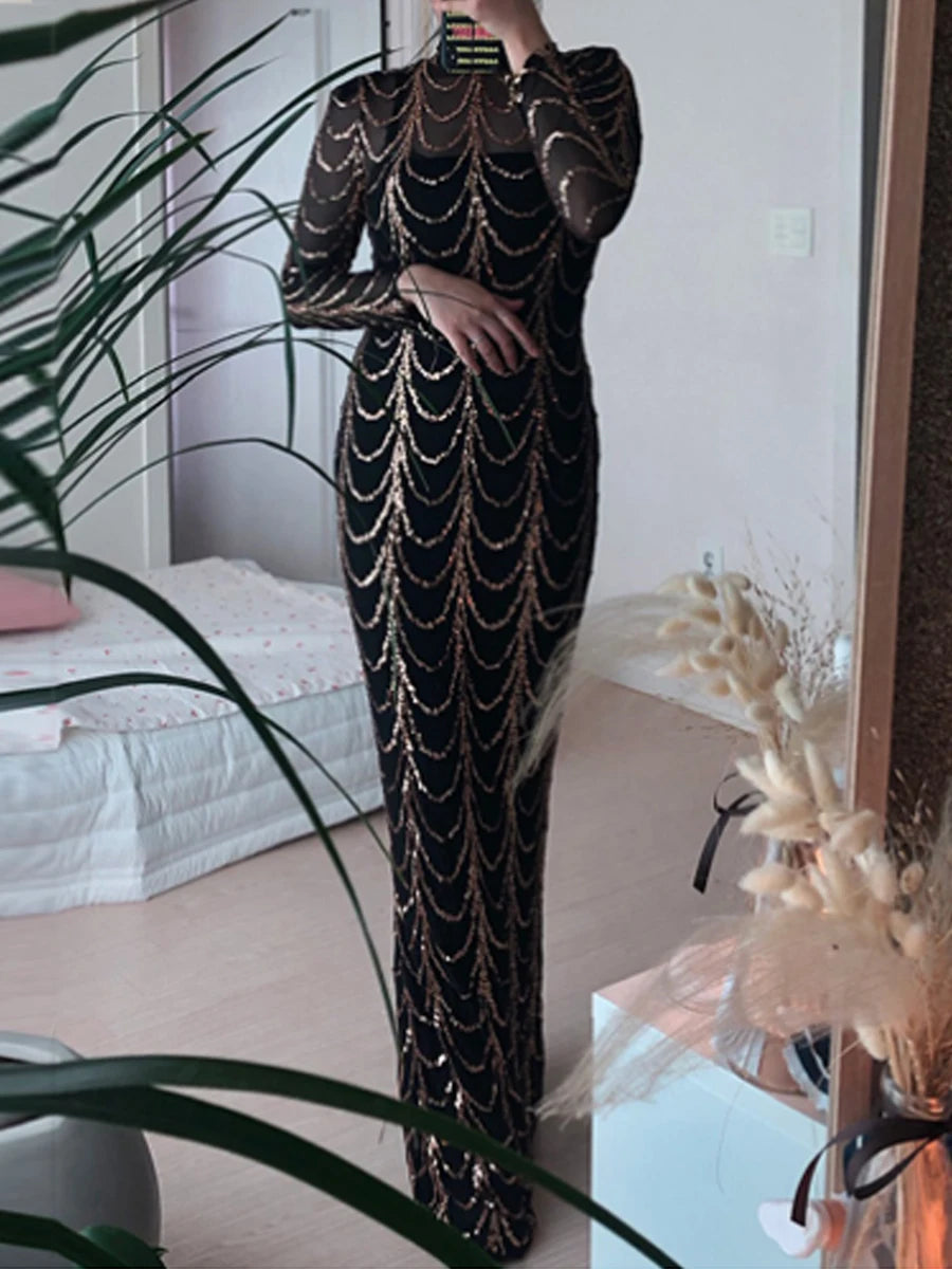 Missord Wave Sequin Party Dresses