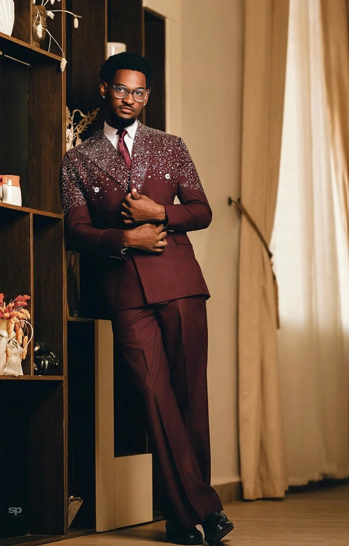 2 Pcs Jacket Pants Modern Hot Fix Wedding Suits