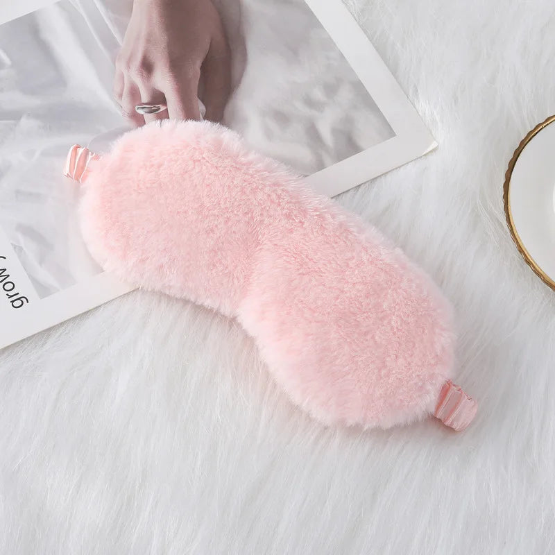 Cute Plush Imitation Rabbit Fur Sleep Eye Mask