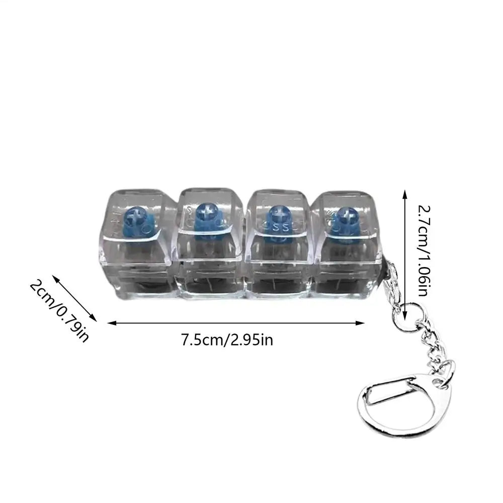 Keyboard Fidget Keychain with Colorful Lighting