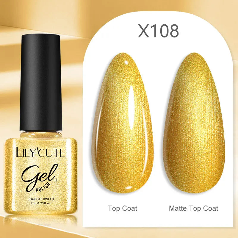 LILYCUTE Nude Crystal Rubber Base Gel Nail Polish