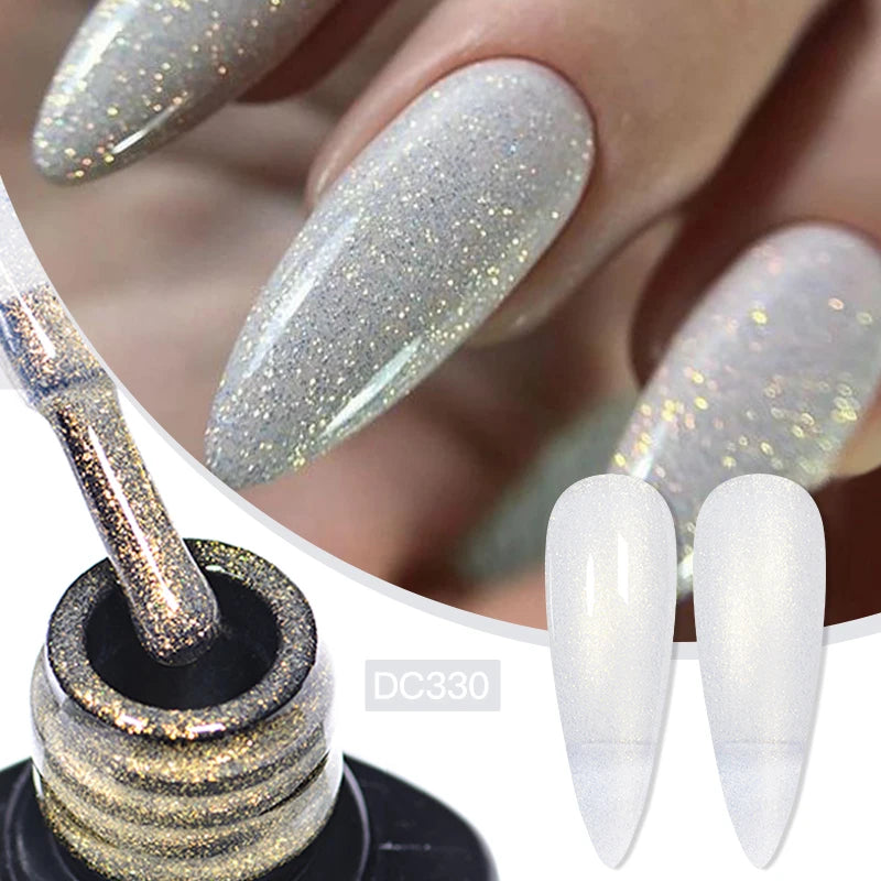 Gold Sliver Reflective Nail Gel Polish