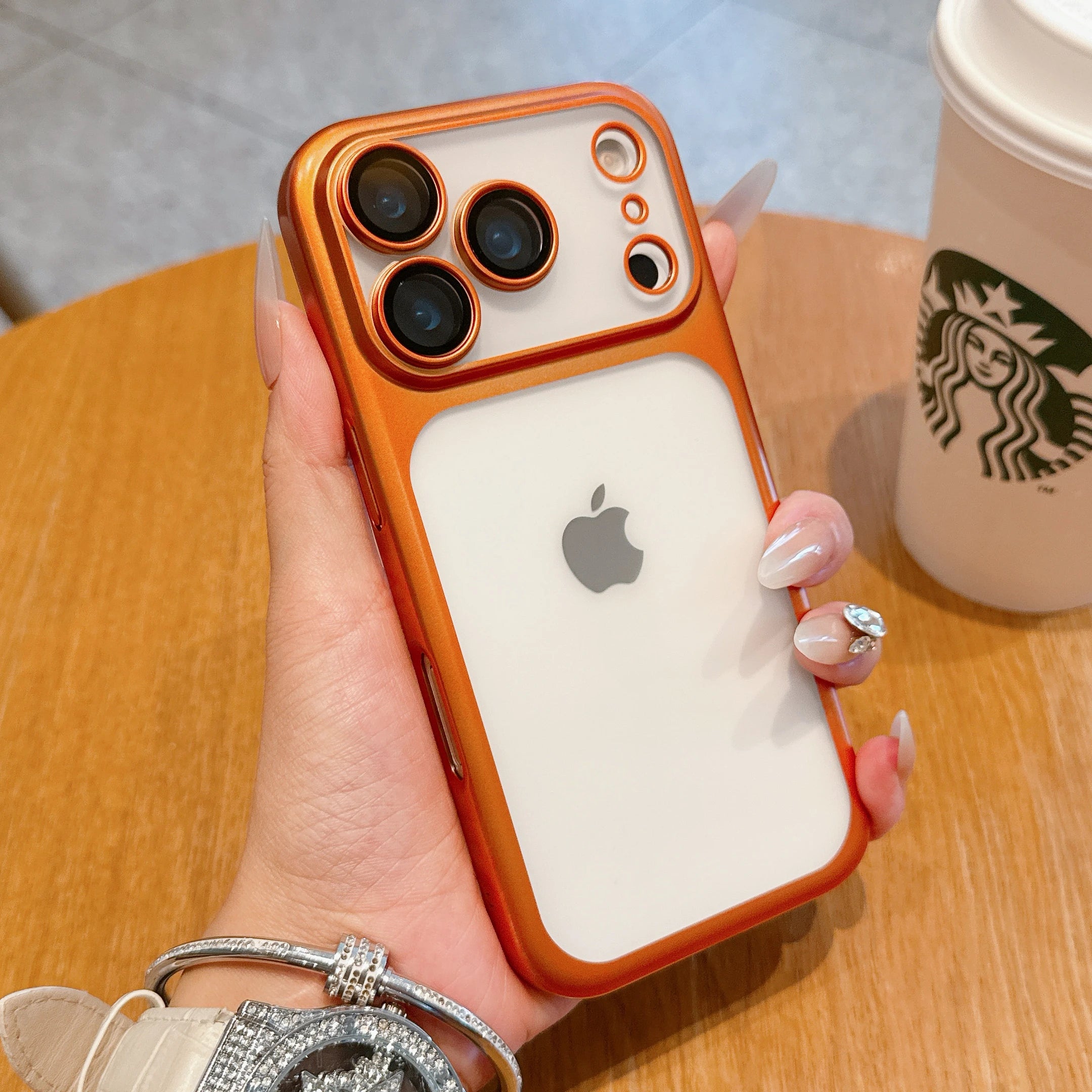 Phone Case For iPhone Air 17 Pro Max 16 15 14 Plating Frame Lens Glass