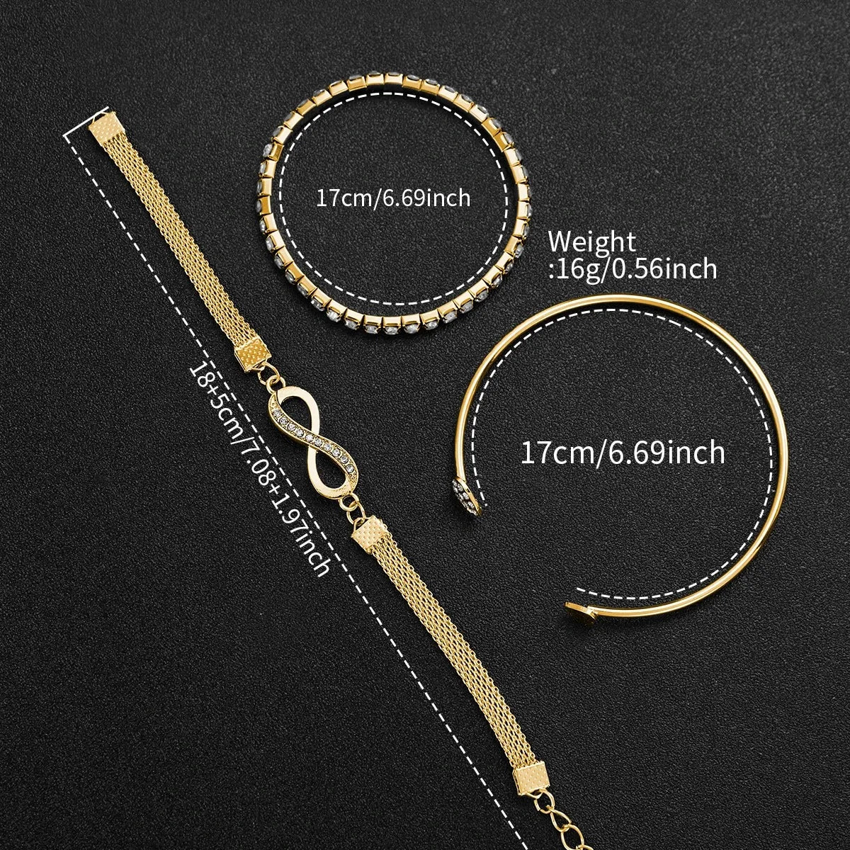 4PCS Women Quartz Watches Bracelets Set(Without Box)