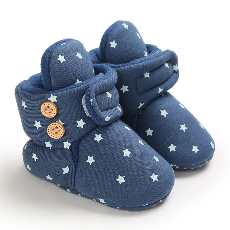 Autumn and Winter 0-1 Year Old Colorful Love Cotton Shoes