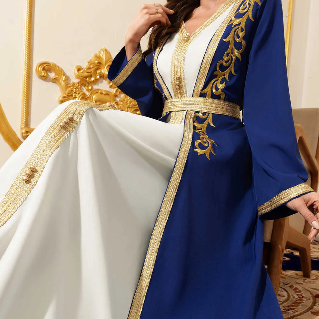 Muslim Sets Women Party Dresses , Kaftan Vestidos 2 Piece Suit