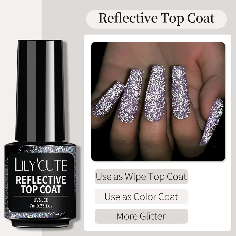 LILYCUTE Nude Crystal Rubber Base Gel Nail Polish