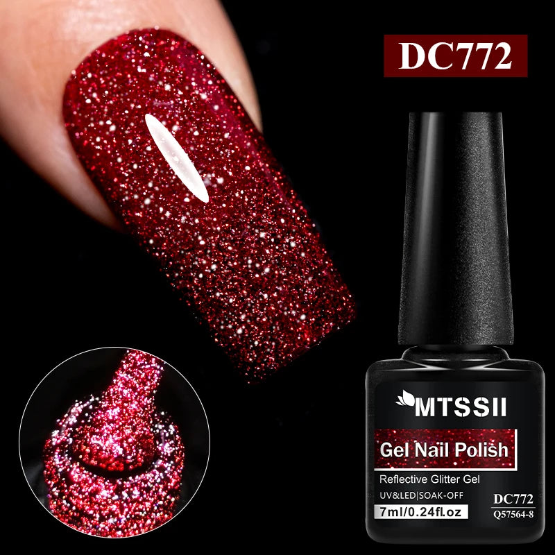 Gold Sliver Reflective Nail Gel Polish