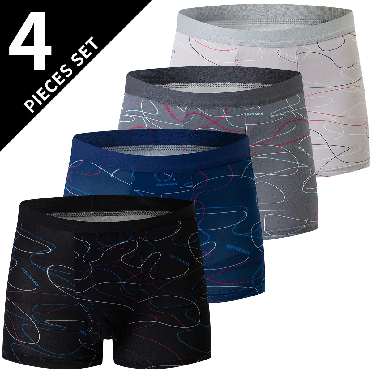 4/5Pcs MEN'S Waist plus Size Underwear